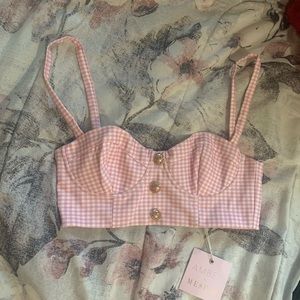 Meshki x Amber Gingham Top